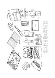 Classroom Objects Colouring Page