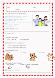 English Worksheet: Lucy�s Family
