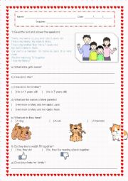 English Worksheet: Lucys Family