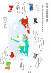 English Worksheet: English speaking countries 