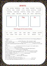 English Worksheet: Sports