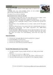 English Worksheet: Reading comprehesion Uruguay