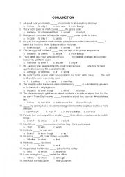 English Worksheet: CONCJUNTION