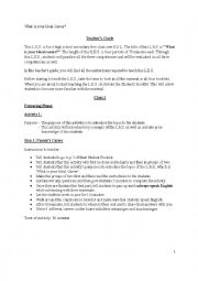 English Worksheet: Learning and evaluation situation teachers guide part 1