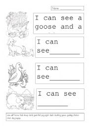 Farm animals and young worksheet