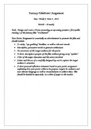 English Worksheet: Year & Fantasy Poster