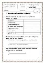 English Worksheet: end-term test 1