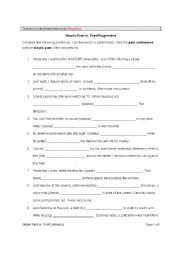 English Worksheet: SIMPLE PAST VS. PAST CONTINUOUS