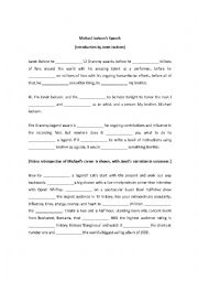 English Worksheet: Speech to Practice Listening