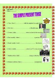 English Worksheet: THE SIMPLE PRESENT TENSE