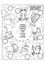 English Worksheet: Talking About Baby Animals