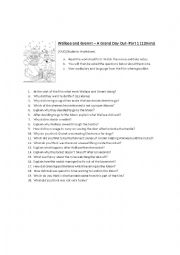 English Worksheet: Wallace and Gromit A Grand Day Out (Part 1) - Conversation Worksheet