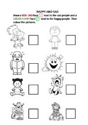 English Worksheet: Happy or Sad