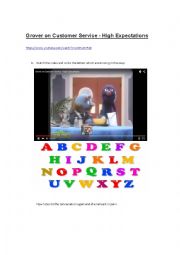 English Worksheet: Grover at the restaurant