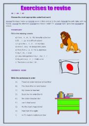 English Worksheet: REVISION EXERCISES