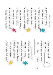 English Worksheet: personal information