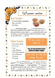English Worksheet: Halloween Recipe