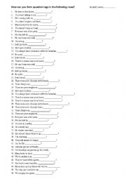 English Worksheet: question tag special cases 