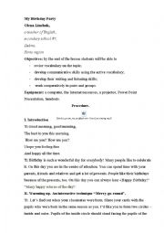 English Worksheet: My Birthday Party