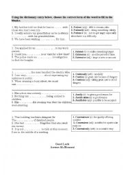 English Worksheet: Exercise on derivatives 