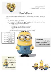 English Worksheet: Daves Puppy - Writing