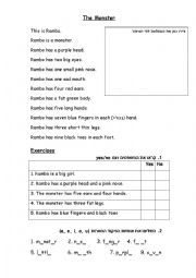 English Worksheet: Reading comprehension: The Monster