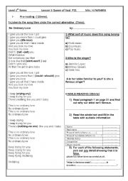 Lyrics Dancing Queen - ESL worksheet by estrada26