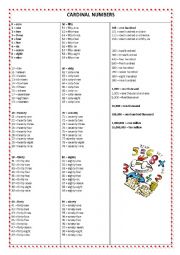 English Worksheet: Cardinal numbers