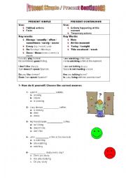 English Worksheet: Present Simple vs Present Continuous