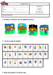 English Worksheet: greetings test