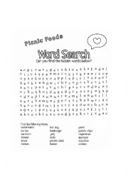 English Worksheet: word search