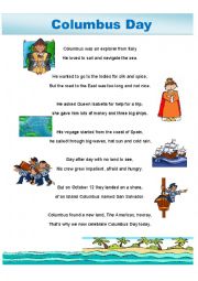 English Worksheet: Columbus Day poem