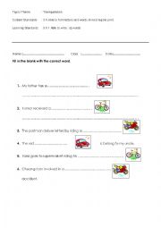 English Worksheet: transportation  