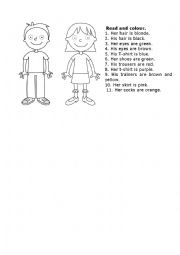 English Worksheet: describing appearance