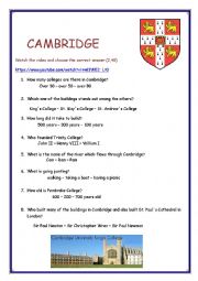 English Worksheet: Cambridge
