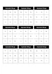 English Worksheet: Alphabet Bingo