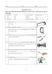 English Worksheet: Fill in the blanks: Workplace tools