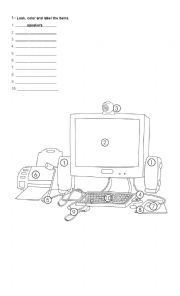 English Worksheet: Computer