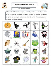 English Worksheet: HALLOWEEN  ACTIVITIES