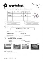 English Worksheet: Worksheet- Wild Animals- Vocabulary and grammar: Do and does
