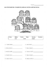 English Worksheet: Whos Who in a Family Tree