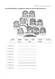 English Worksheet: Extended Family