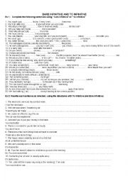 English Worksheet: Bare infinitive and To infinitive