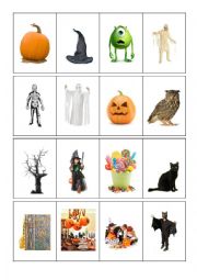 English Worksheet: Halloween bingo