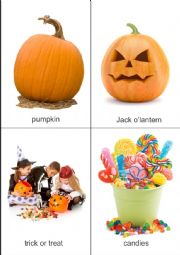 English Worksheet: Halloween flash cards