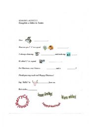 English Worksheet: A letter to Santa