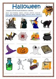 English Worksheet: Halloween worksheet
