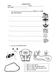 English Worksheet: there is there are