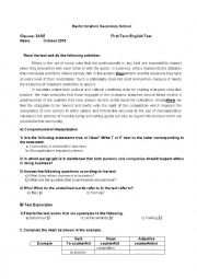 English Worksheet: ethics in business