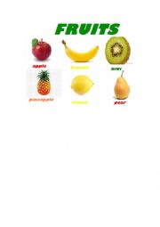 English Worksheet: The fruits
